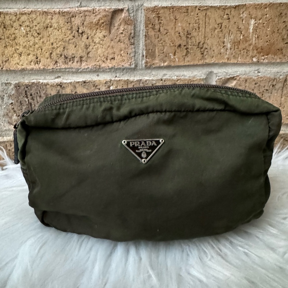 Prada Nylon Cosmetic Bag Green